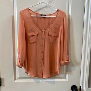bebe Coral Button-Front Blouse